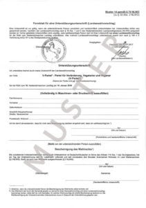 Formblatt für Unterstützungsunterschrift Landtagswahl Niedersachsen