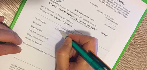Amtliche Vordrucke für Unterstützungsunterschriften von den jeweiligen Landeswahlleitungen
