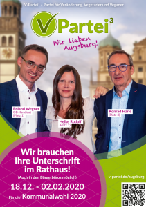 Augsburg Kommunalwahl Stadtratswahl V-Partei Roland Wegner Heike Rudolf Konrad Harle Augsburg Wahl